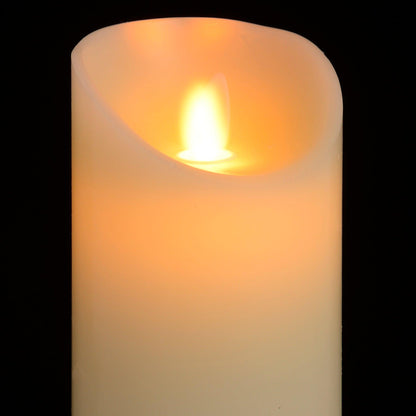 Luxe Collection 3 x 6 Cream Flickering Flame LED Wax Candle - Eudemonia Home Goods