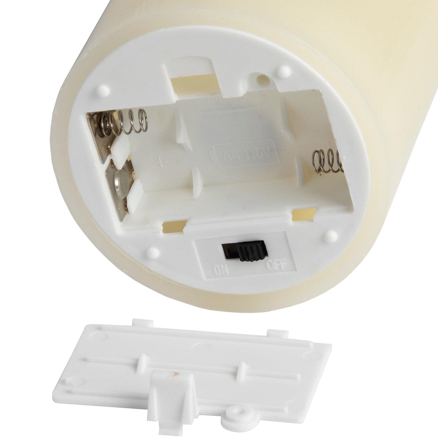 Luxe Collection 3 x 6 Cream Flickering Flame LED Wax Candle - Eudemonia Home Goods