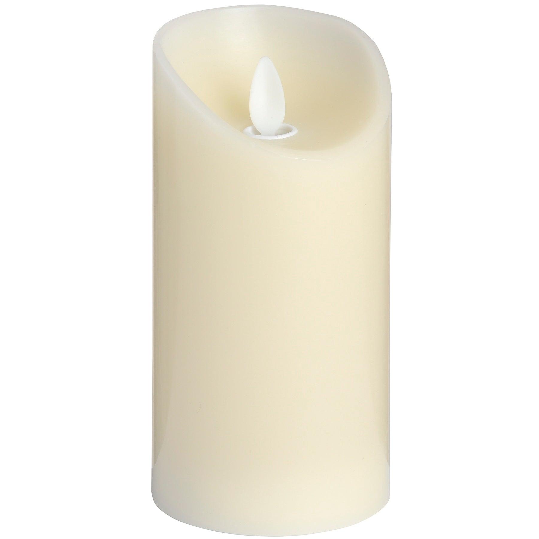 Luxe Collection 3 x 6 Cream Flickering Flame LED Wax Candle - Eudemonia Home Goods