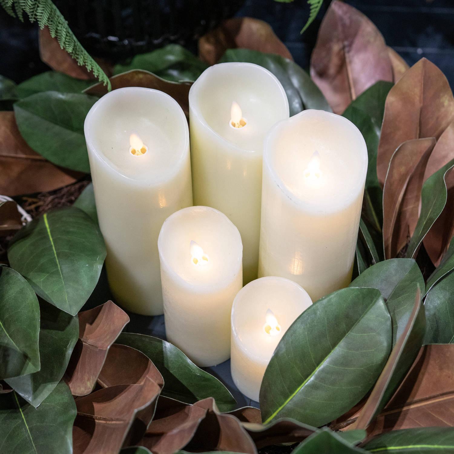 Luxe Collection 3.5 x9 Cream Flickering Flame LED Wax Candle - Eudemonia Home Goods