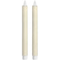 Pair Of Cream Luxe Flickering Flame LED Wax Dinner Candles - Eudemonia Home Goods
