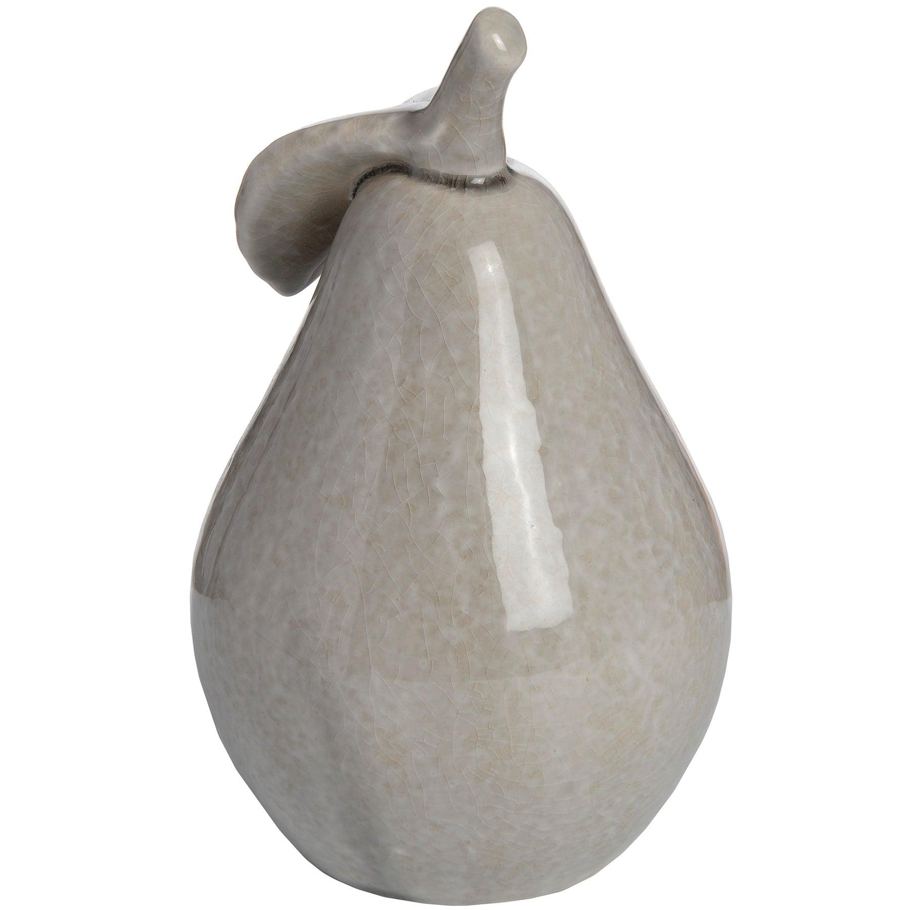 Antique Grey Small Ceramic Pear - Eudemonia Home Goods