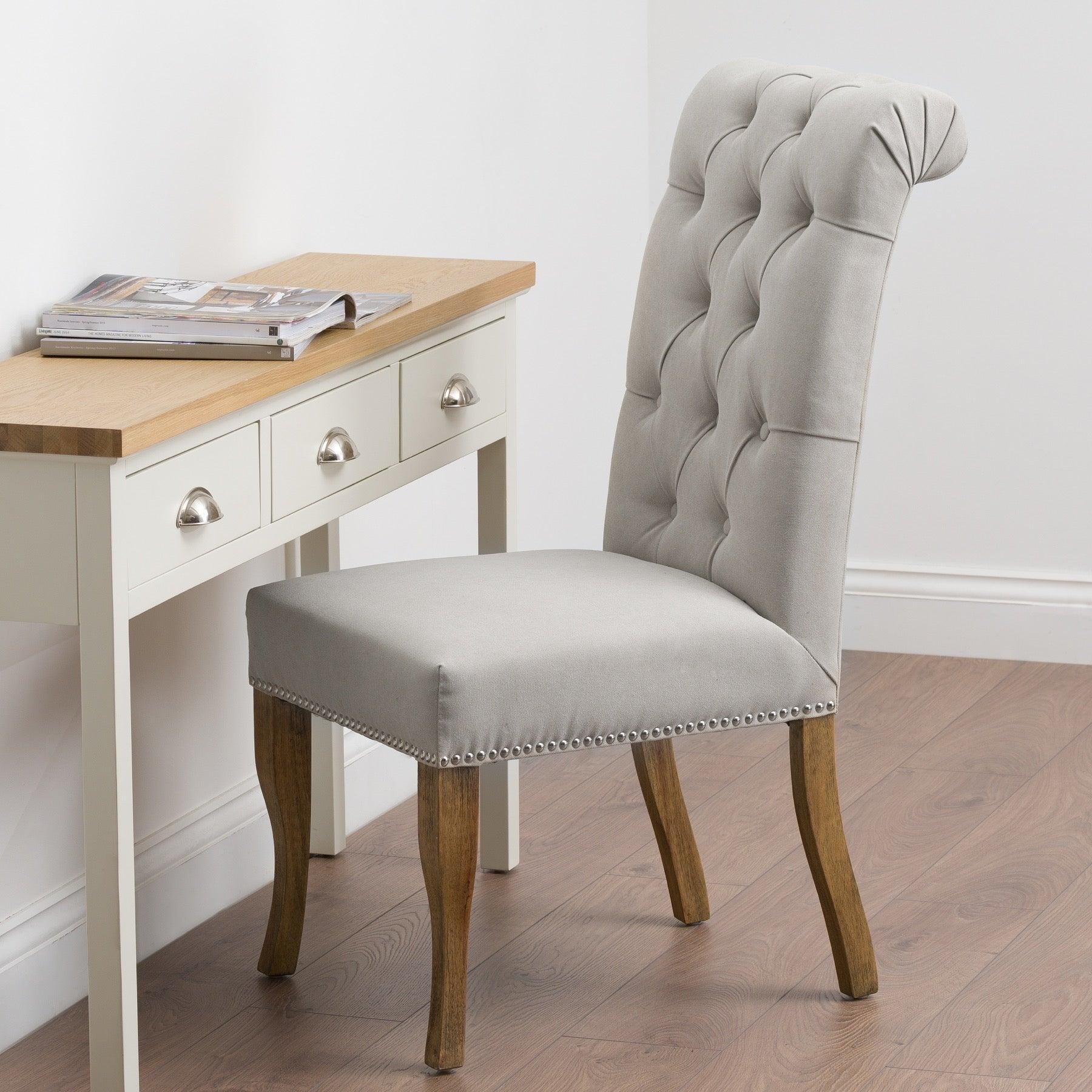 Roll Top Dining Chair With Ring Pull - Eudemonia Home Goods