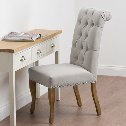 Roll Top Dining Chair With Ring Pull - Eudemonia Home Goods