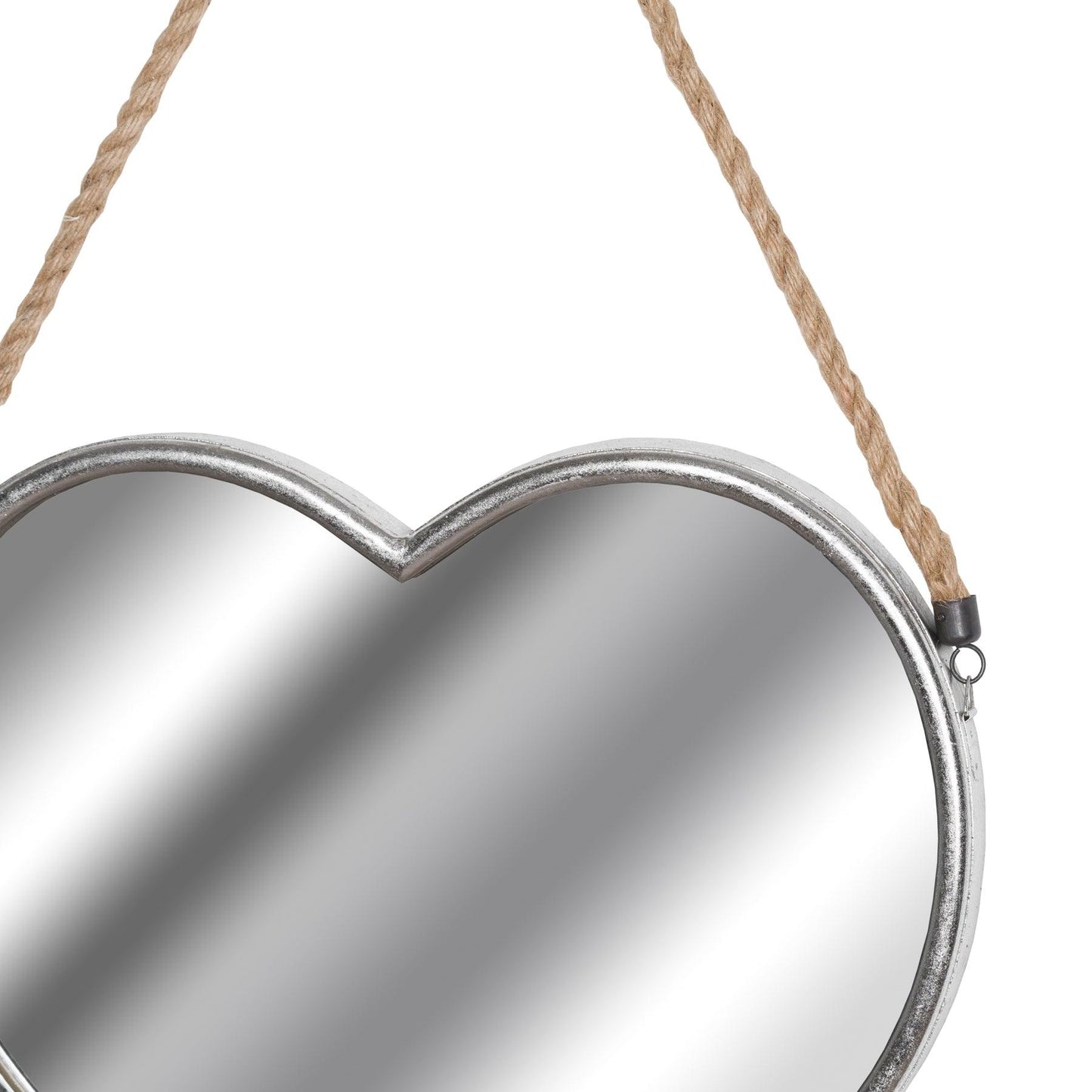 Set Of Two Heart Mirrors With Rope Detail - Eudemonia Home Goods