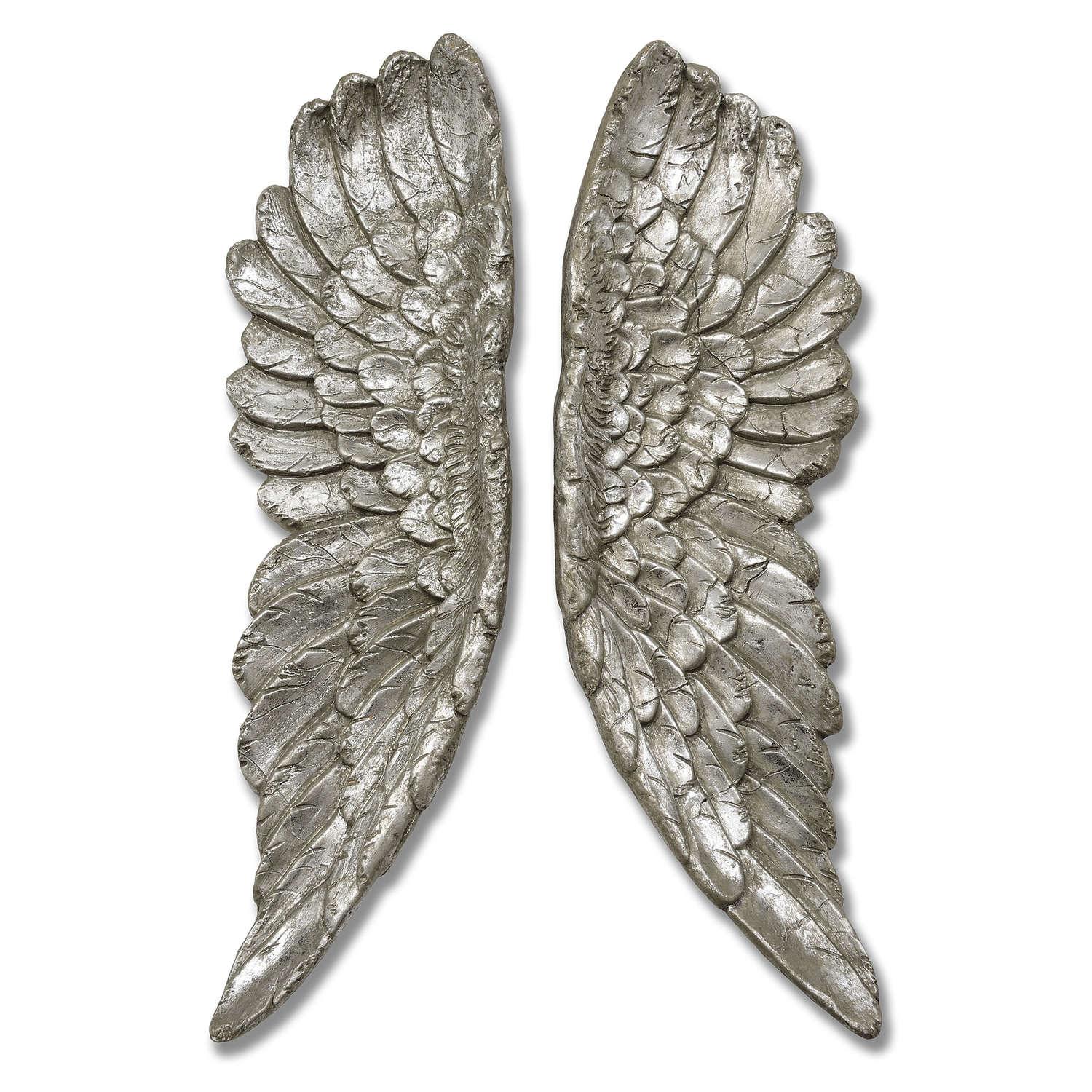 Antique Silver Angel Wings - Eudemonia Home Goods