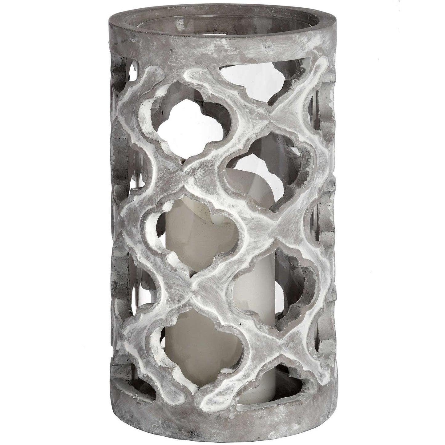 Large Stone Effect Patterned Candle Holder - Eudemonia Home Goods