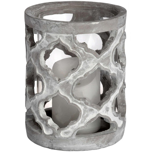 Small Stone Effect Patterned Candle Holder - Eudemonia Home Goods