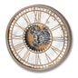 Mirrored Round Clock with Moving Mechanism - Eudemonia Home Goods