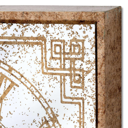 Mirrored Square Framed Clock with Moving Mechanism - Eudemonia Home Goods