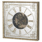 Mirrored Square Framed Clock with Moving Mechanism - Eudemonia Home Goods