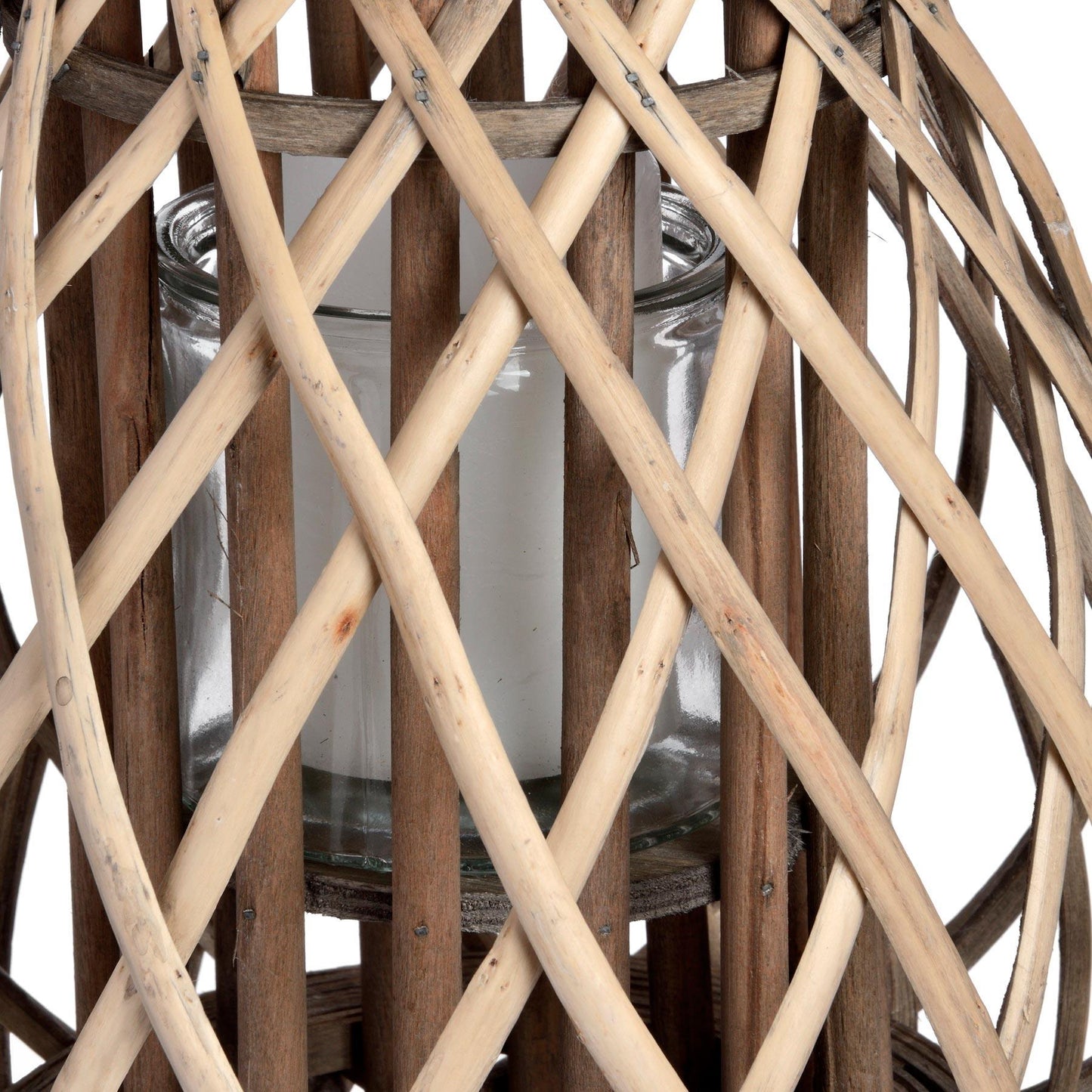 Small Wicker Bulbous Lantern - Eudemonia Home Goods