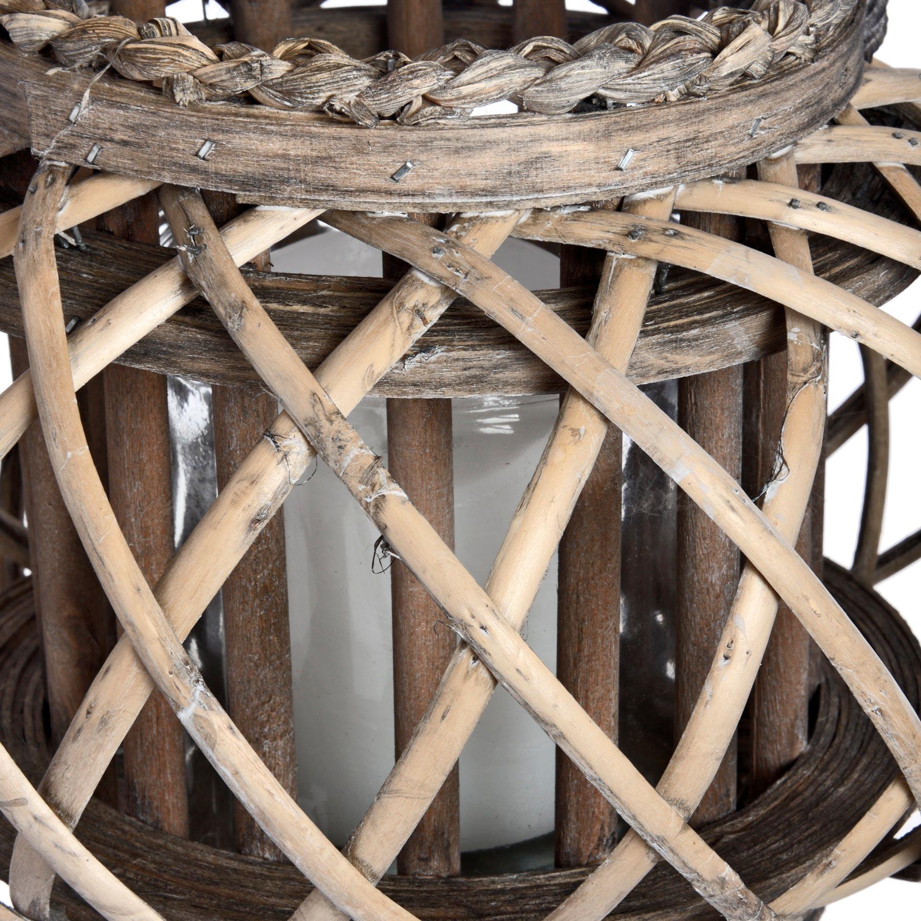 Large Wicker Basket Lantern - Eudemonia Home Goods