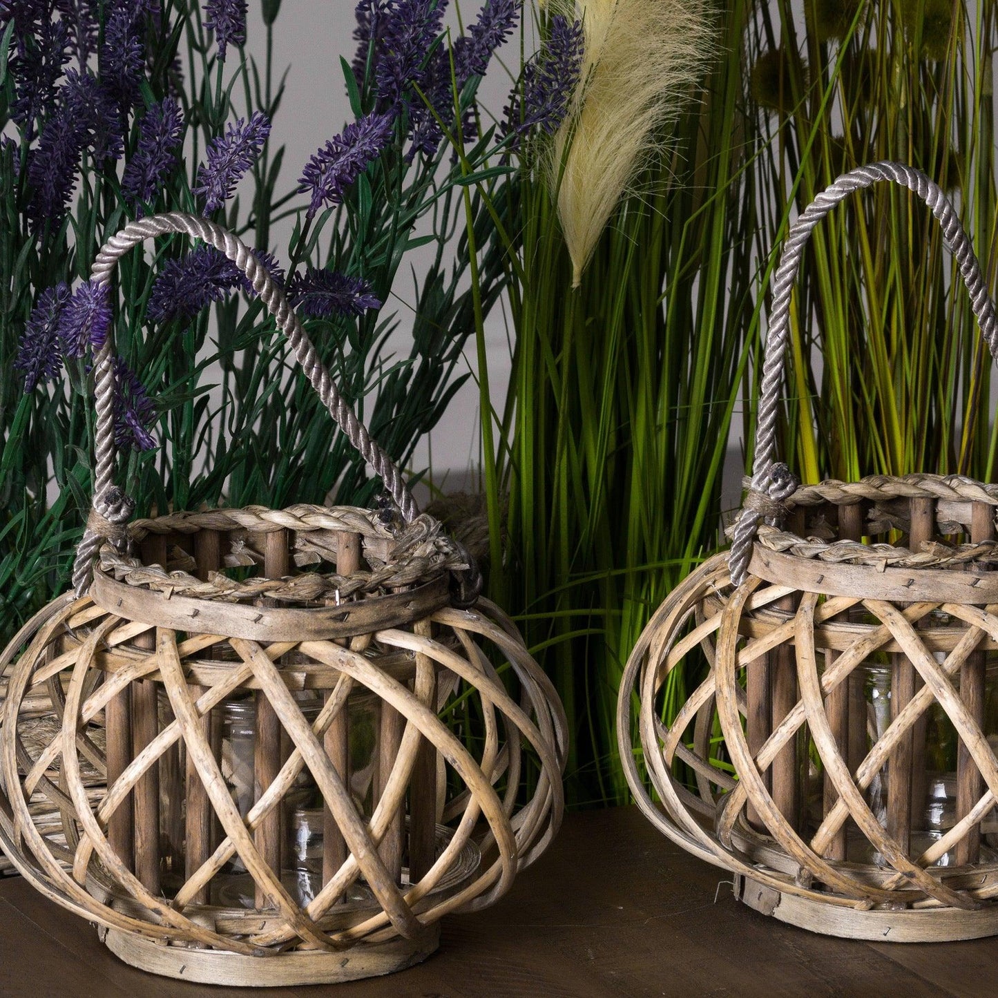 Large Wicker Basket Lantern - Eudemonia Home Goods