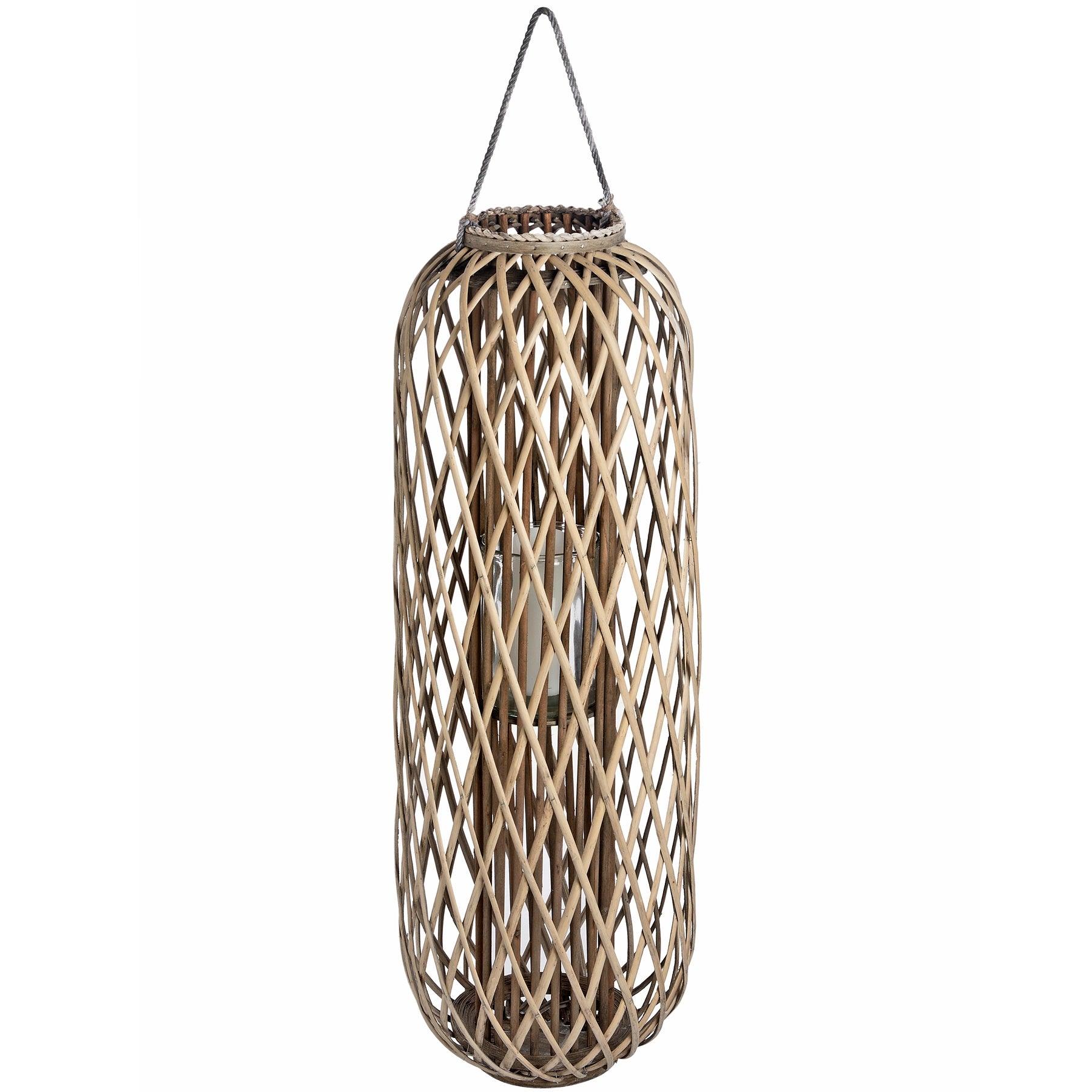 Huge Standing Wicker Lantern - Eudemonia Home Goods