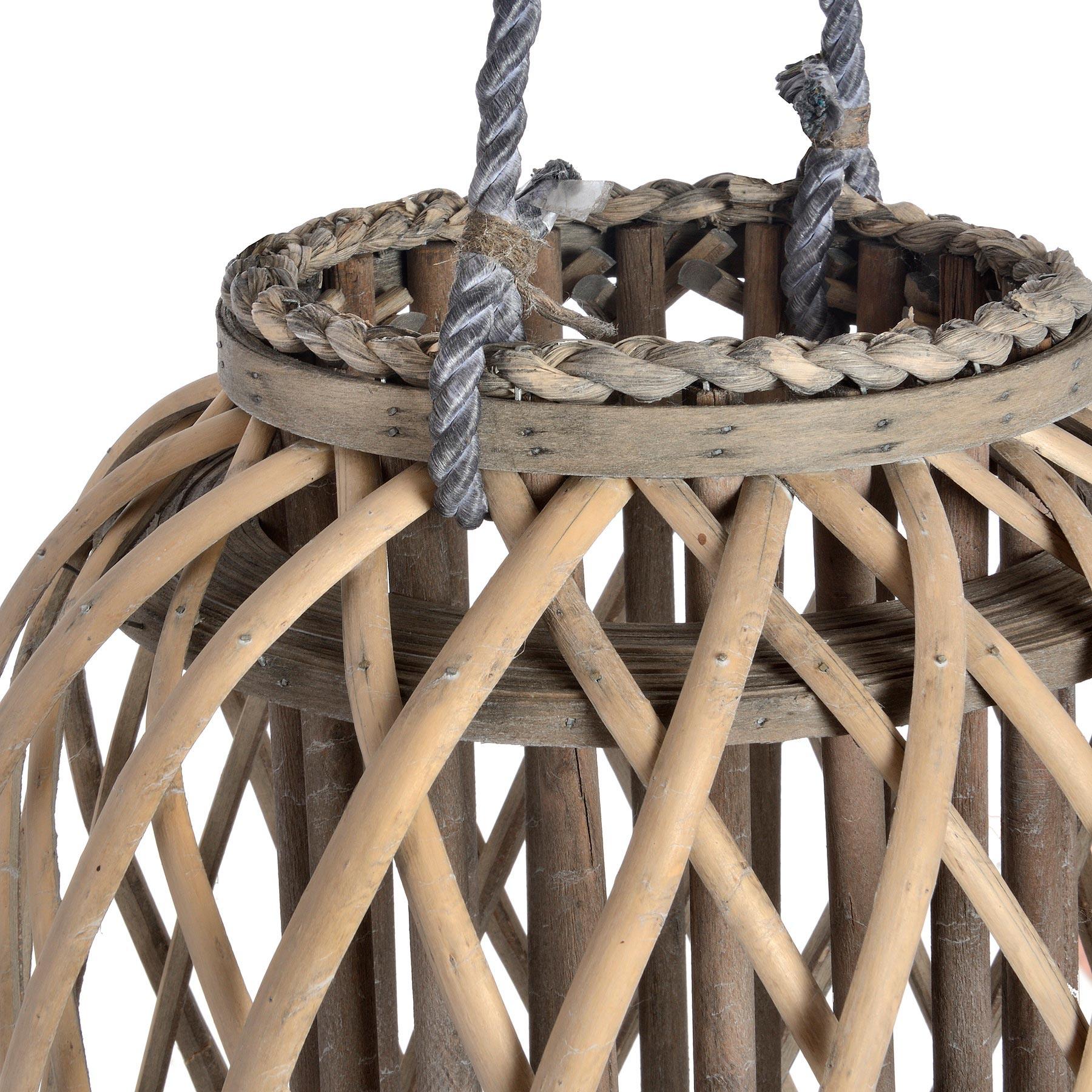 Large Standing Wicker Lantern - Eudemonia Home Goods