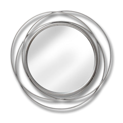 Silver Circled Wall Art Mirror - Eudemonia Home Goods