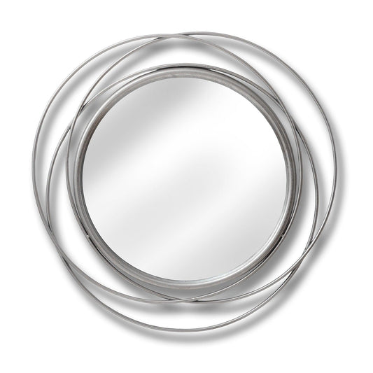 Silver Circled Wall Art Mirror - Eudemonia Home Goods
