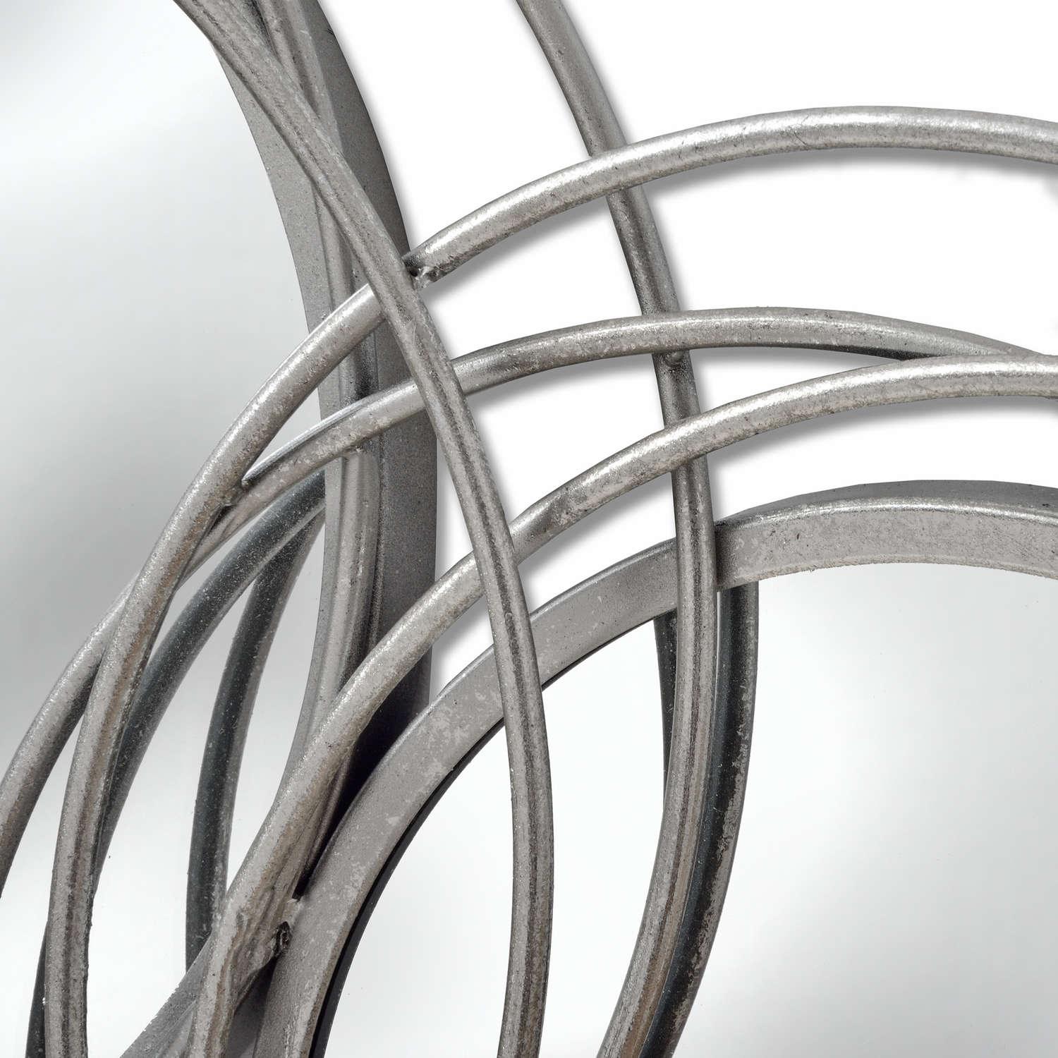 Silver Trio Multi Circled Wall Art Mirror - Eudemonia Home Goods