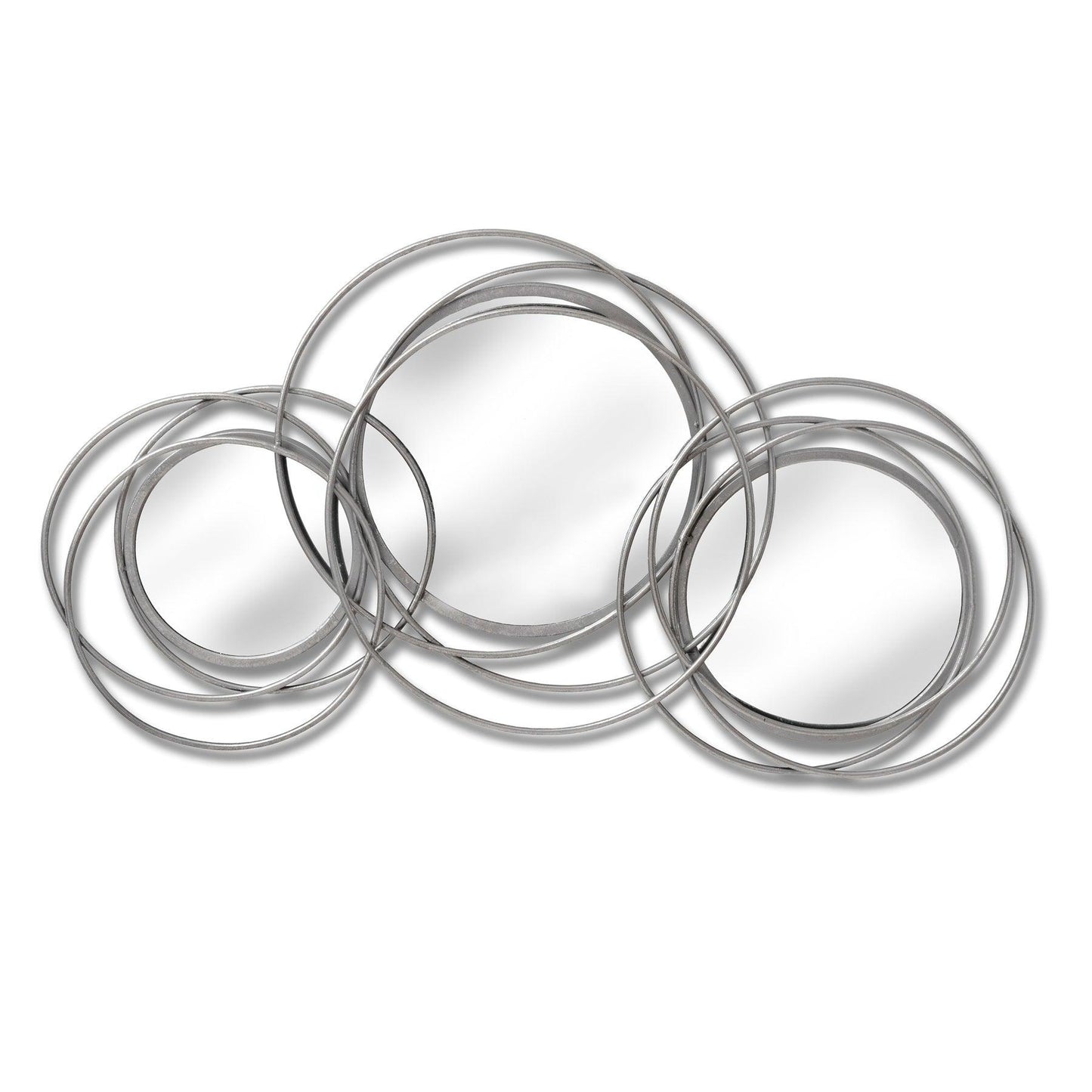 Silver Trio Multi Circled Wall Art Mirror - Eudemonia Home Goods