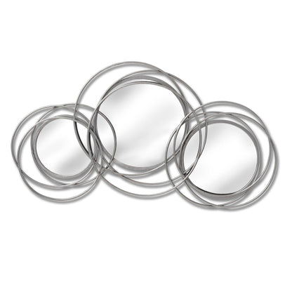 Silver Trio Multi Circled Wall Art Mirror - Eudemonia Home Goods