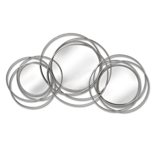Silver Trio Multi Circled Wall Art Mirror - Eudemonia Home Goods