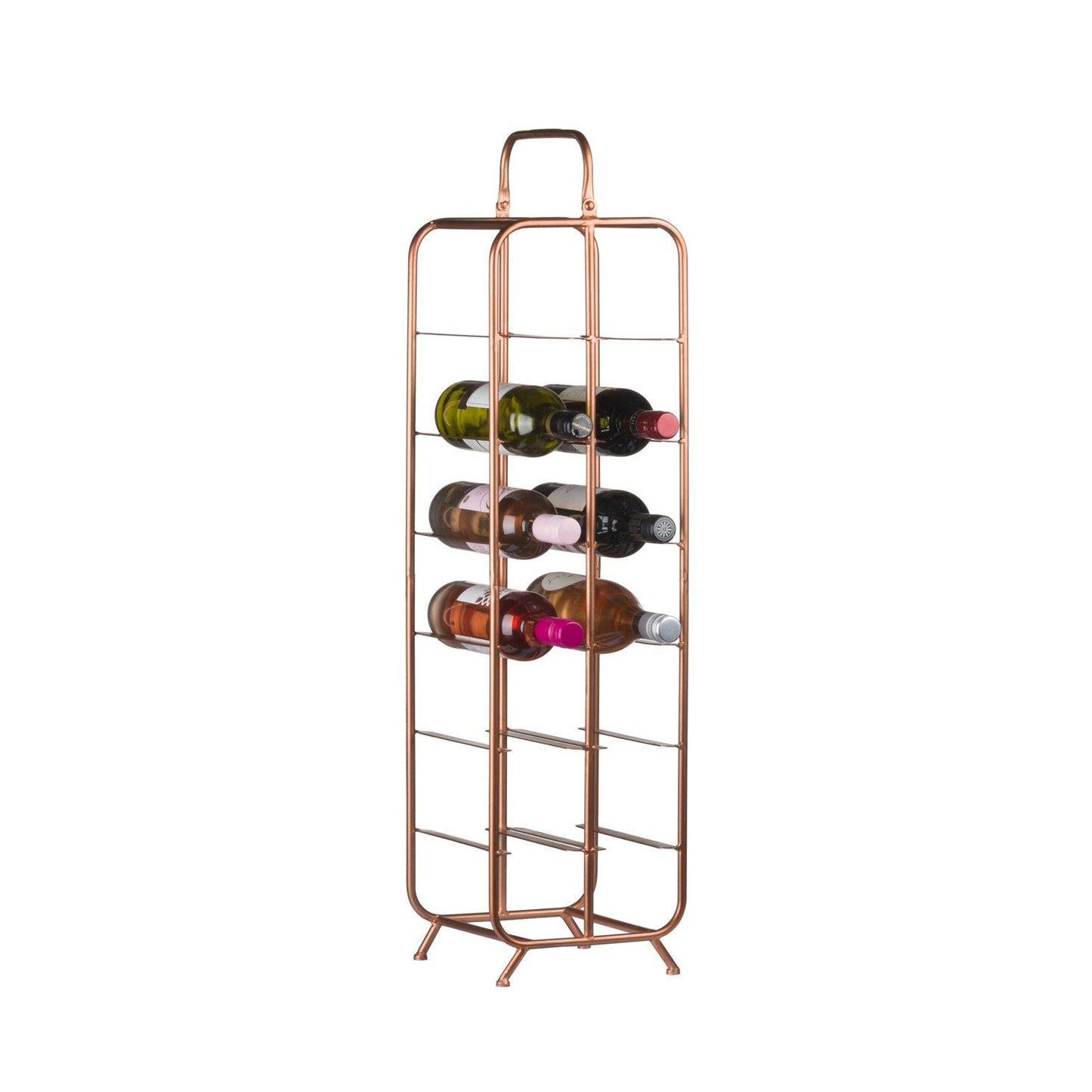 Industrial Inspired Copper Finished 12 Bottle Wine Holder - Eudemonia Home Goods