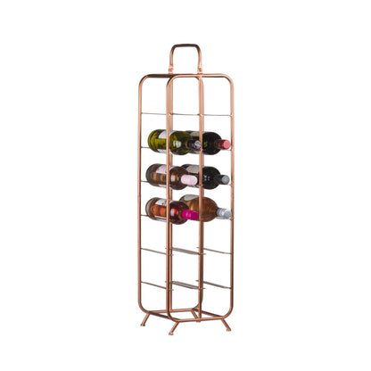 Industrial Inspired Copper Finished 12 Bottle Wine Holder - Eudemonia Home Goods