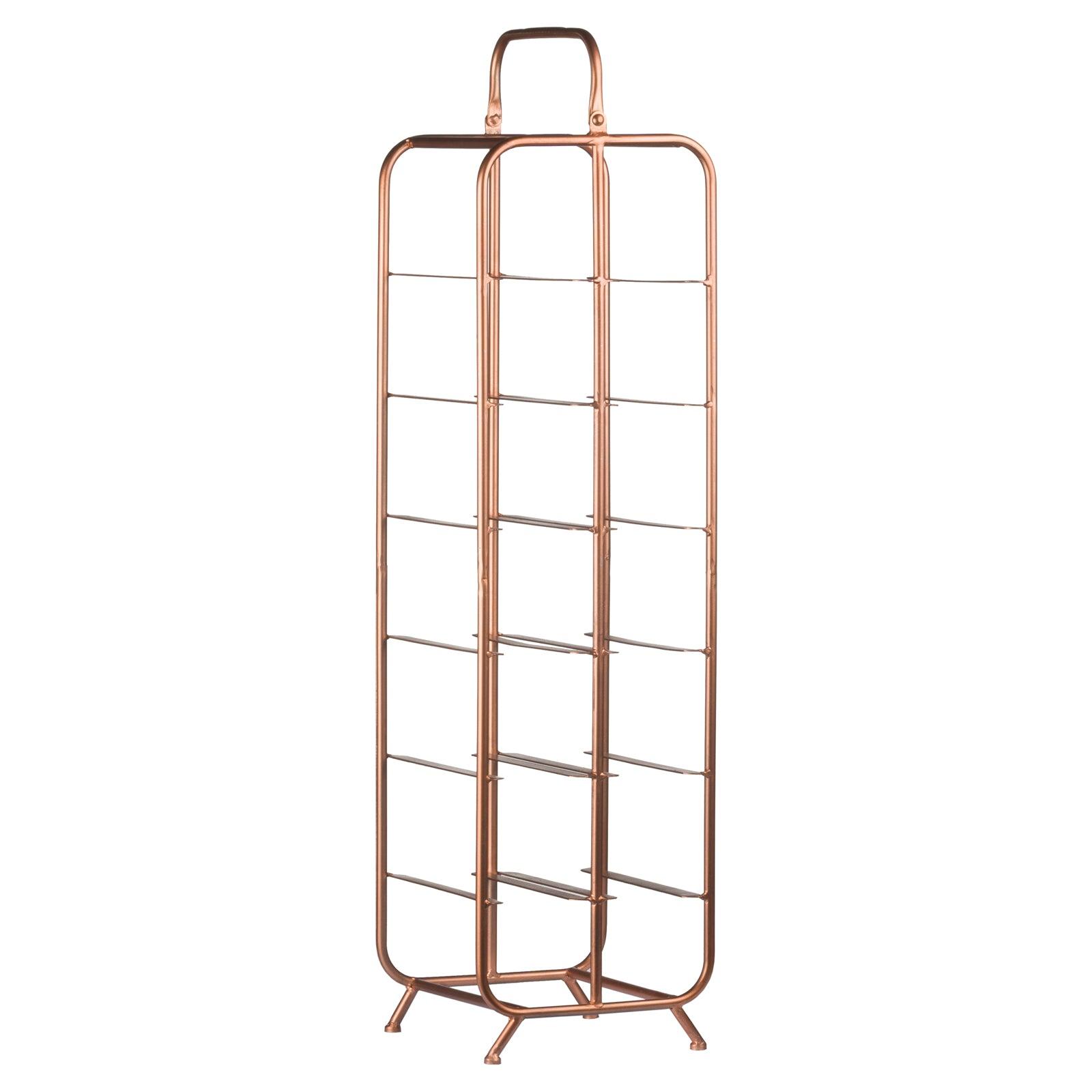 Industrial Inspired Copper Finished 12 Bottle Wine Holder - Eudemonia Home Goods