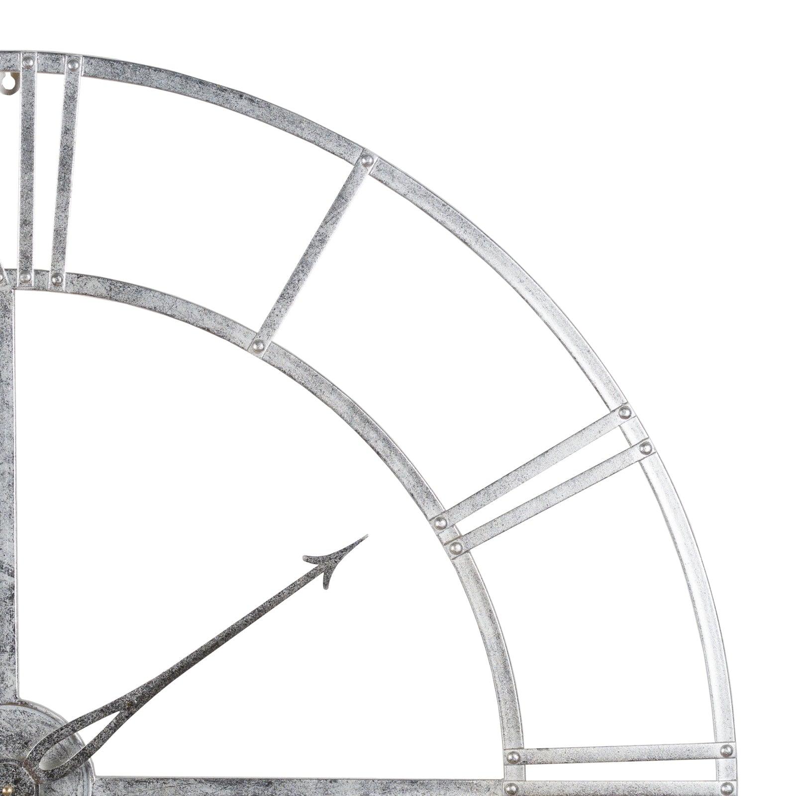 Large Silver Foil Skeleton Wall Clock - Eudemonia Home Goods