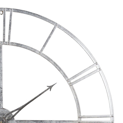 Large Silver Foil Skeleton Wall Clock - Eudemonia Home Goods