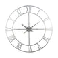 Large Silver Foil Skeleton Wall Clock - Eudemonia Home Goods