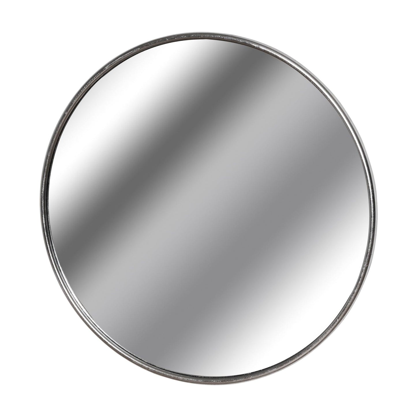 Silver Foil Large Circular Metal Wall Mirror - Eudemonia Home Goods