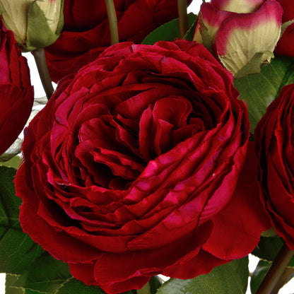 Deep Red Wedding Peony Rose Spray