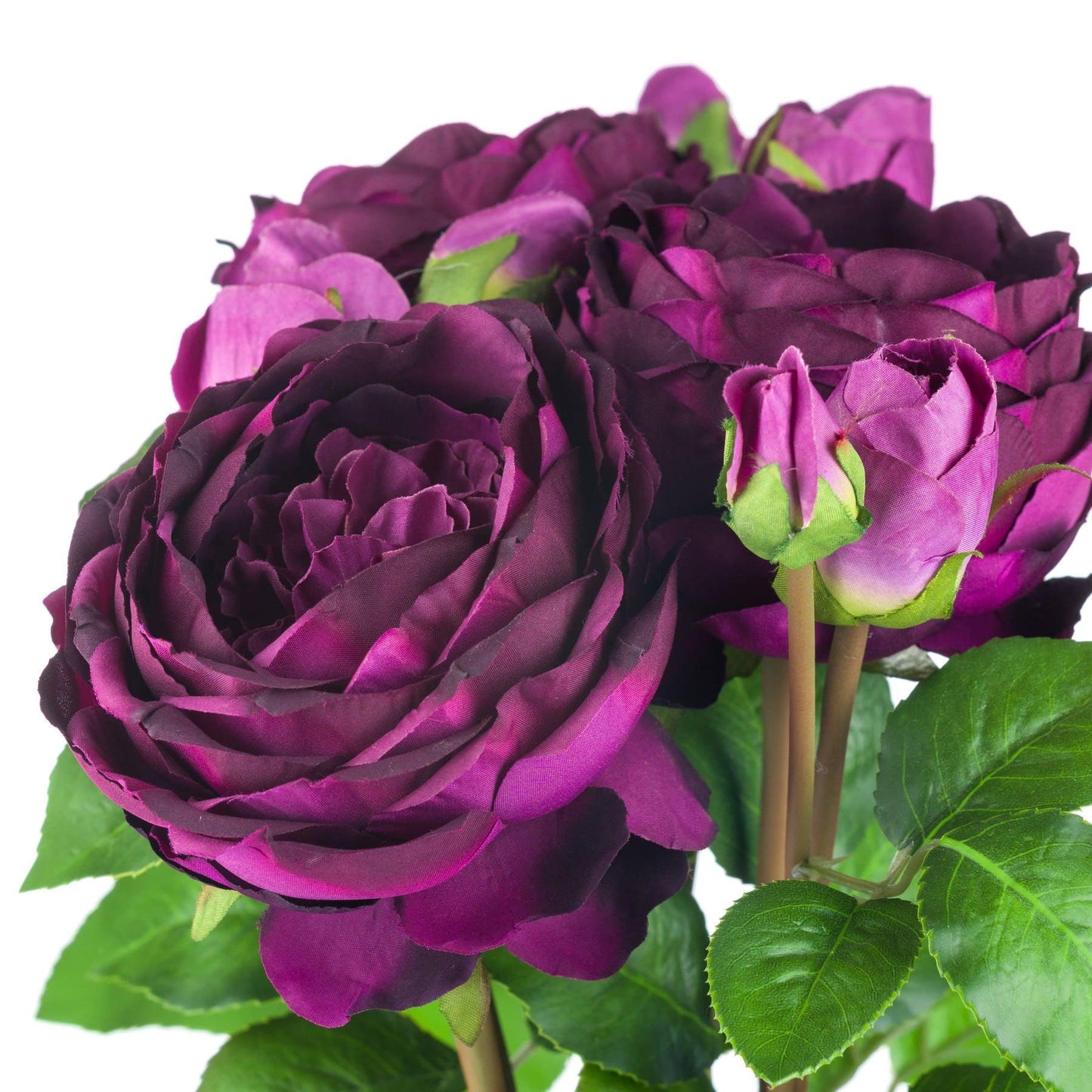 Deep Purple Wedding Peony Rose Spray - Eudemonia Home Goods