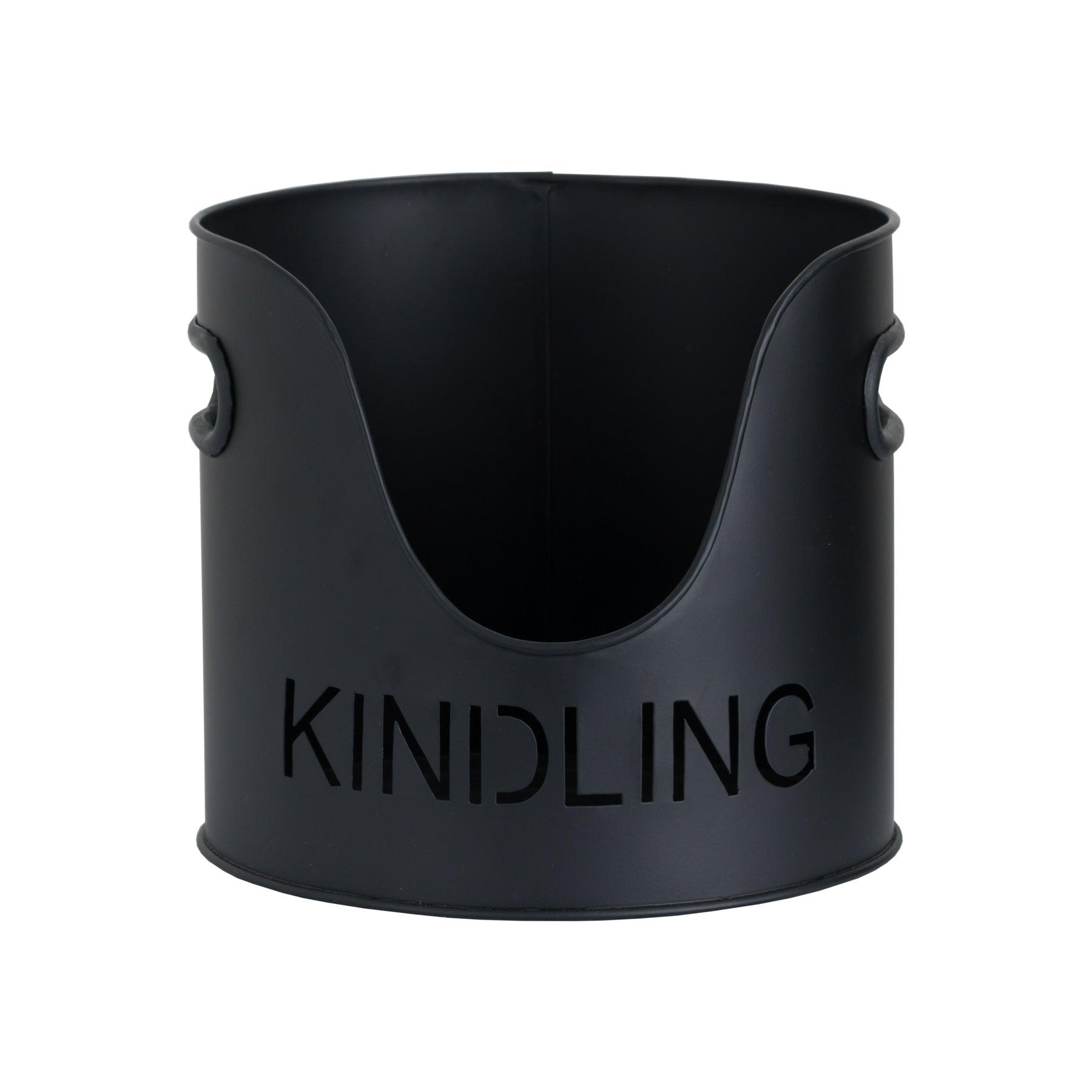 Black Finish Logs And Kindling Buckets & Matchstick Holder - Eudemonia Home Goods