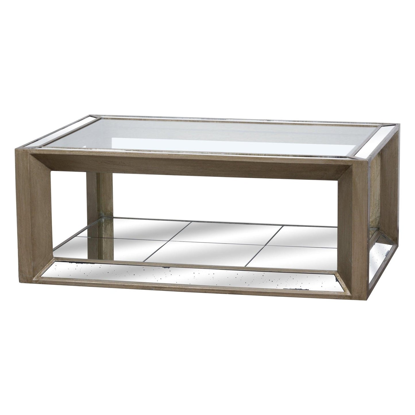 Large Augustus Mirrored Coffee Table - Eudemonia Home Goods