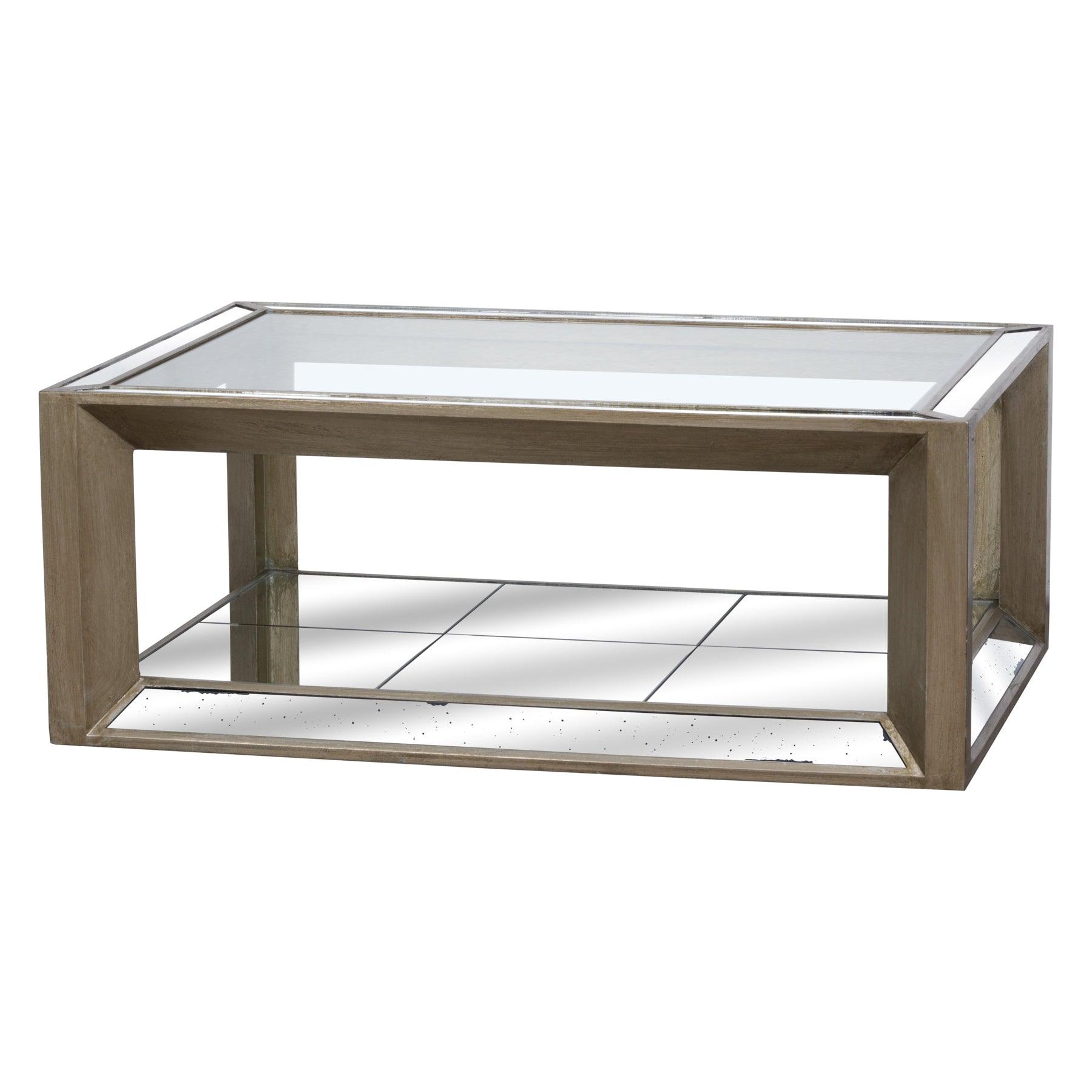 Large Augustus Mirrored Coffee Table - Eudemonia Home Goods