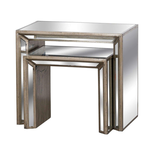 Augustus Mirrored Nest Of Tables - Eudemonia Home Goods