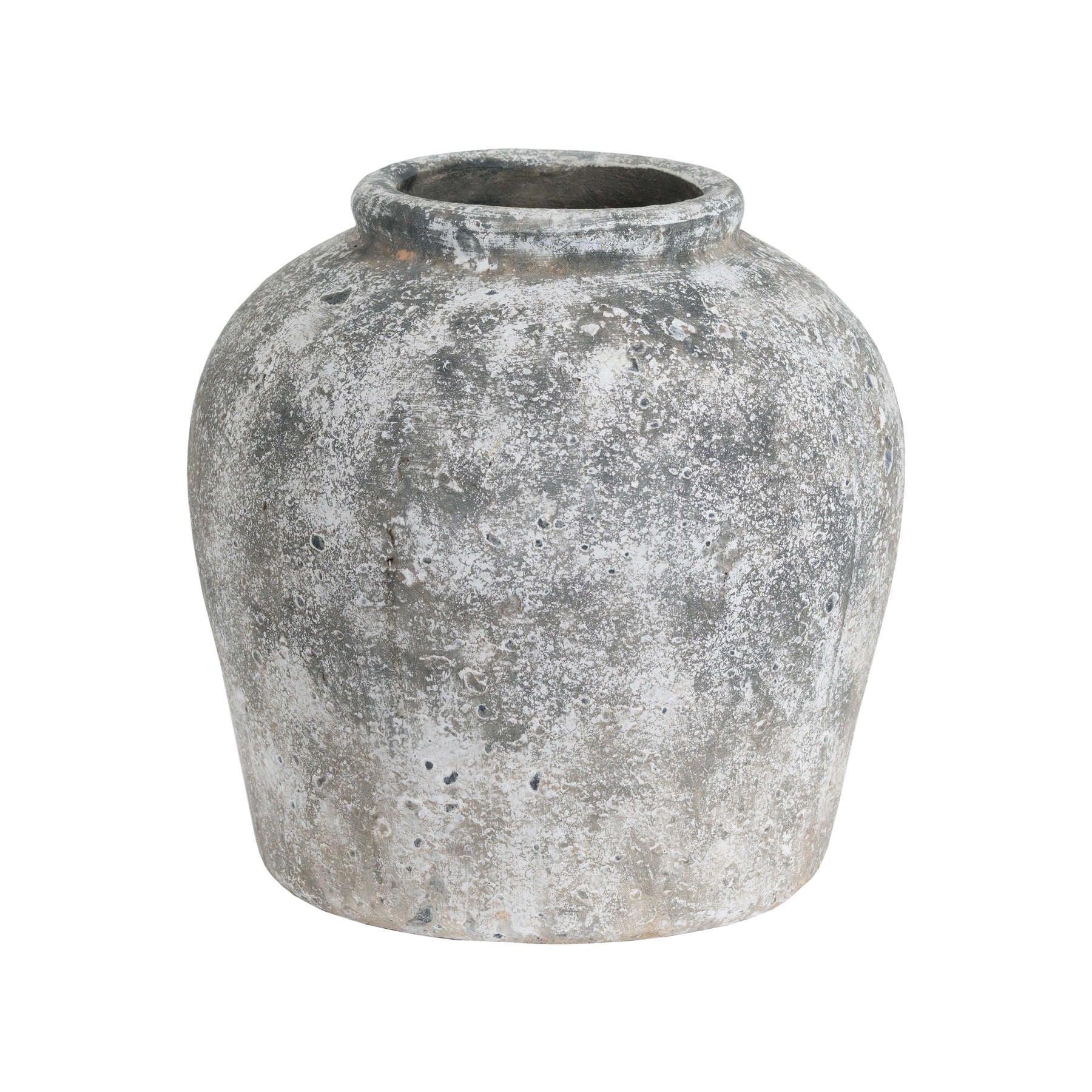 Aged Stone Ceramic Vase - Eudemonia Home Goods