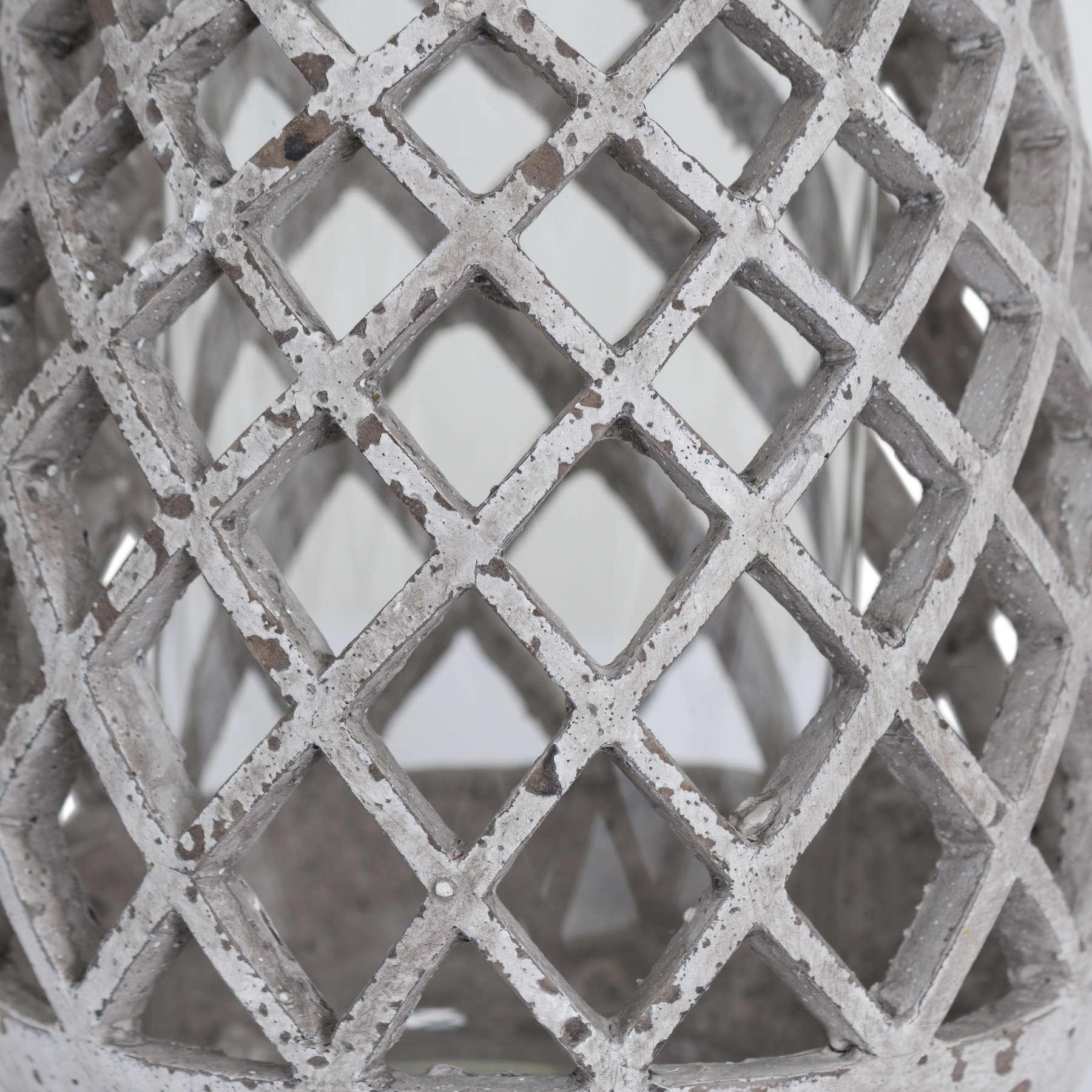 Large Conical Ceramic Lattice Hurricane Lantern - Eudemonia Home Goods