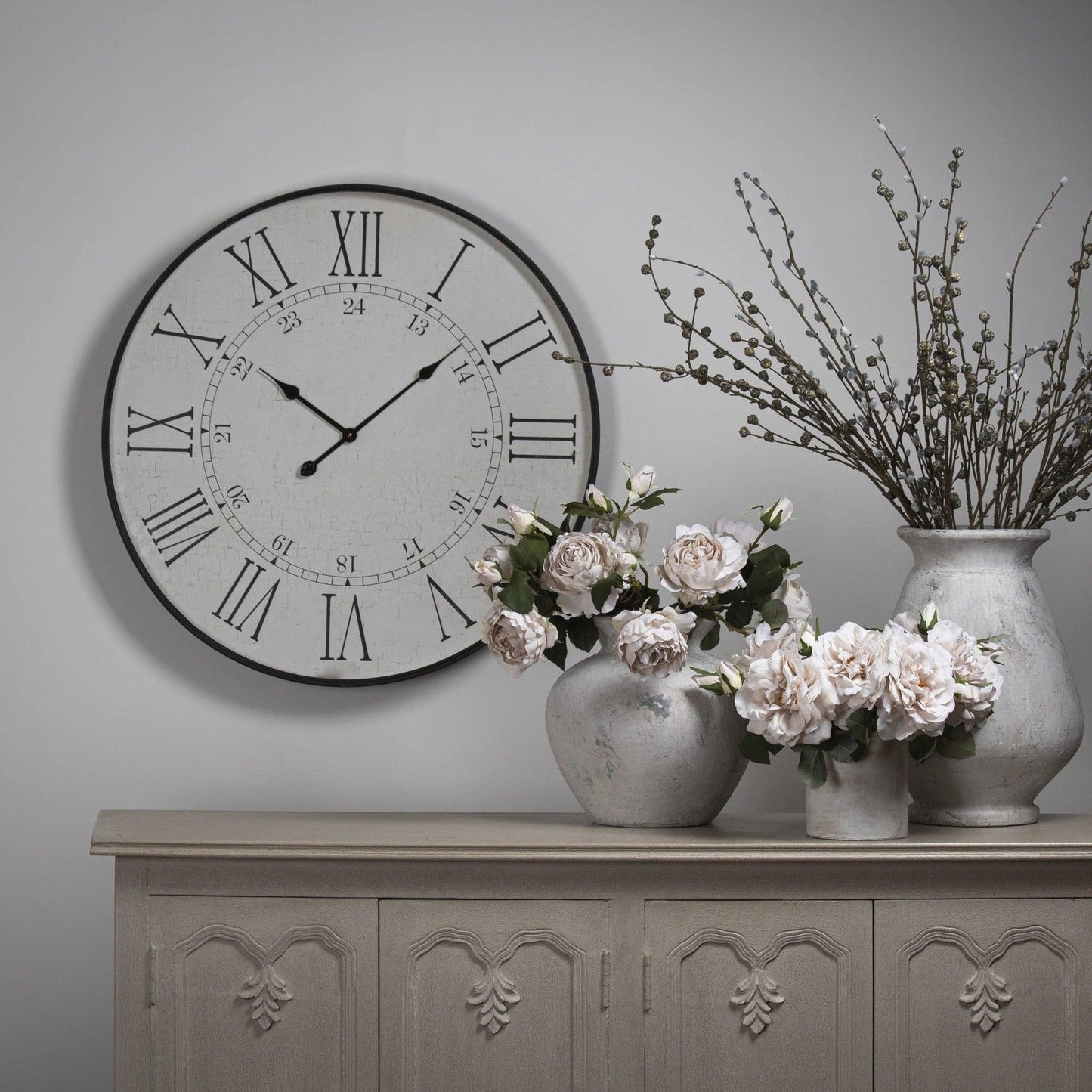 Large Embossed Station Clock - Eudemonia Home Goods