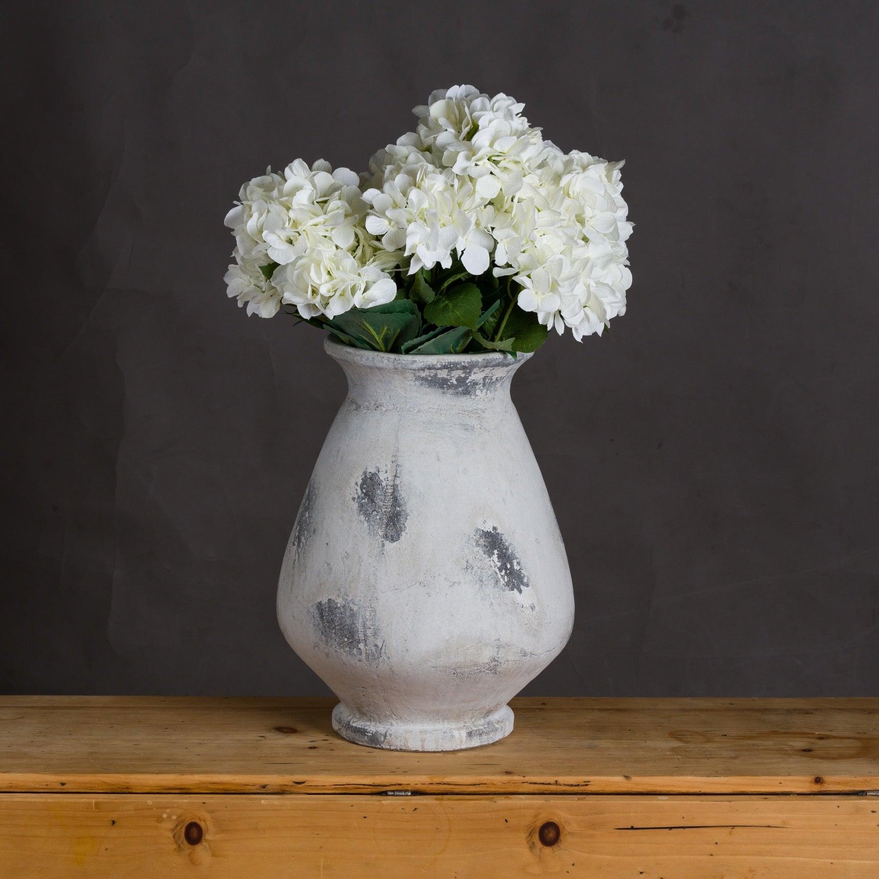 Naxos Large Antique White Vase - Eudemonia Home Goods