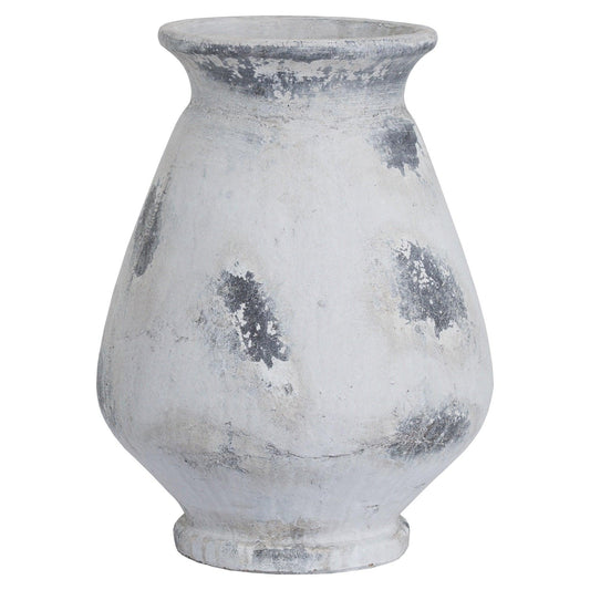 Naxos Large Antique White Vase - Eudemonia Home Goods