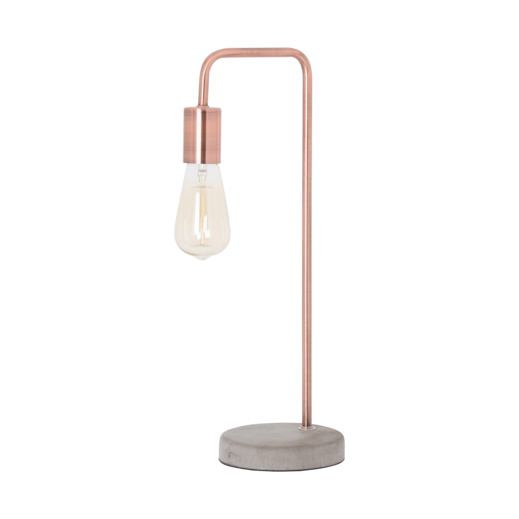 Copper Industrial Lamp With Stone Base - Eudemonia Home Goods