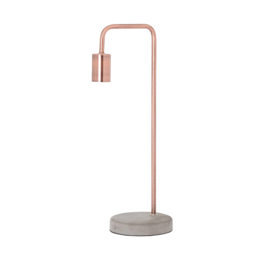 Copper Industrial Lamp With Stone Base - Eudemonia Home Goods