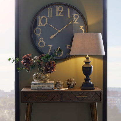 Soho Brass And Black Large Clock - Eudemonia Home Goods