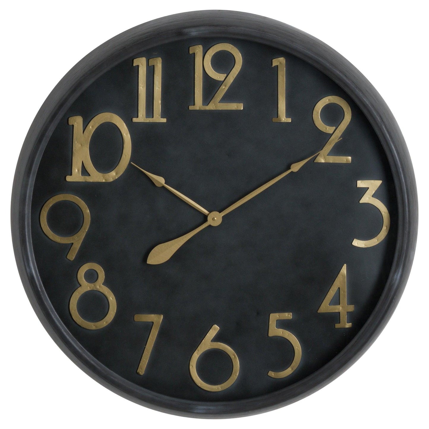 Soho Brass And Black Large Clock - Eudemonia Home Goods