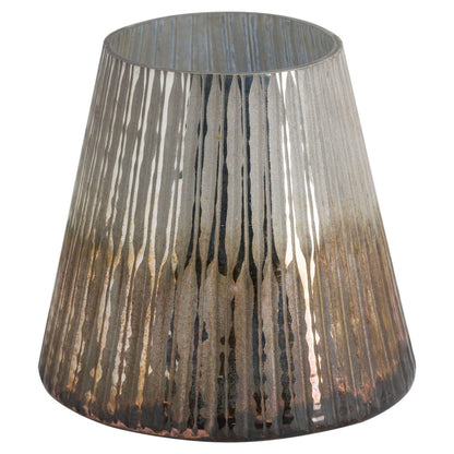 Grey And Bronze Ombre Large Conical Candle Holder - Eudemonia Home Goods