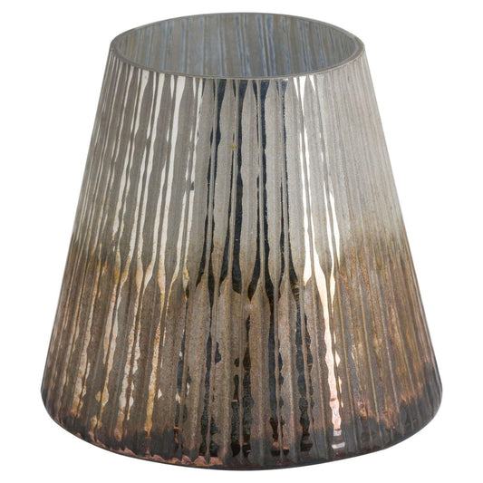 Grey And Bronze Ombre Large Conical Candle Holder - Eudemonia Home Goods